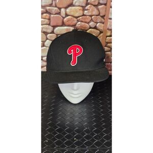 MLB Philadelphia Phillies Black with Scarlet and White 59FIFTY Fitted Cap